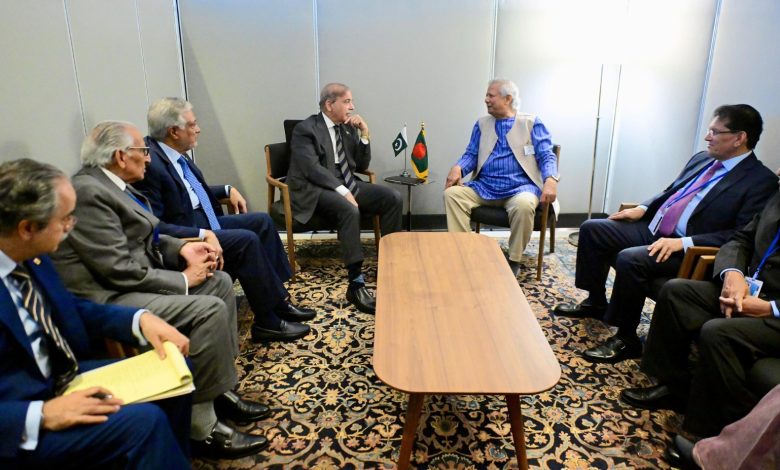 shehbaz sharif - Shehbaz Sharif Meets Yunus at UNGA Sidelines